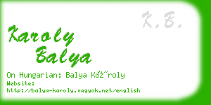 karoly balya business card